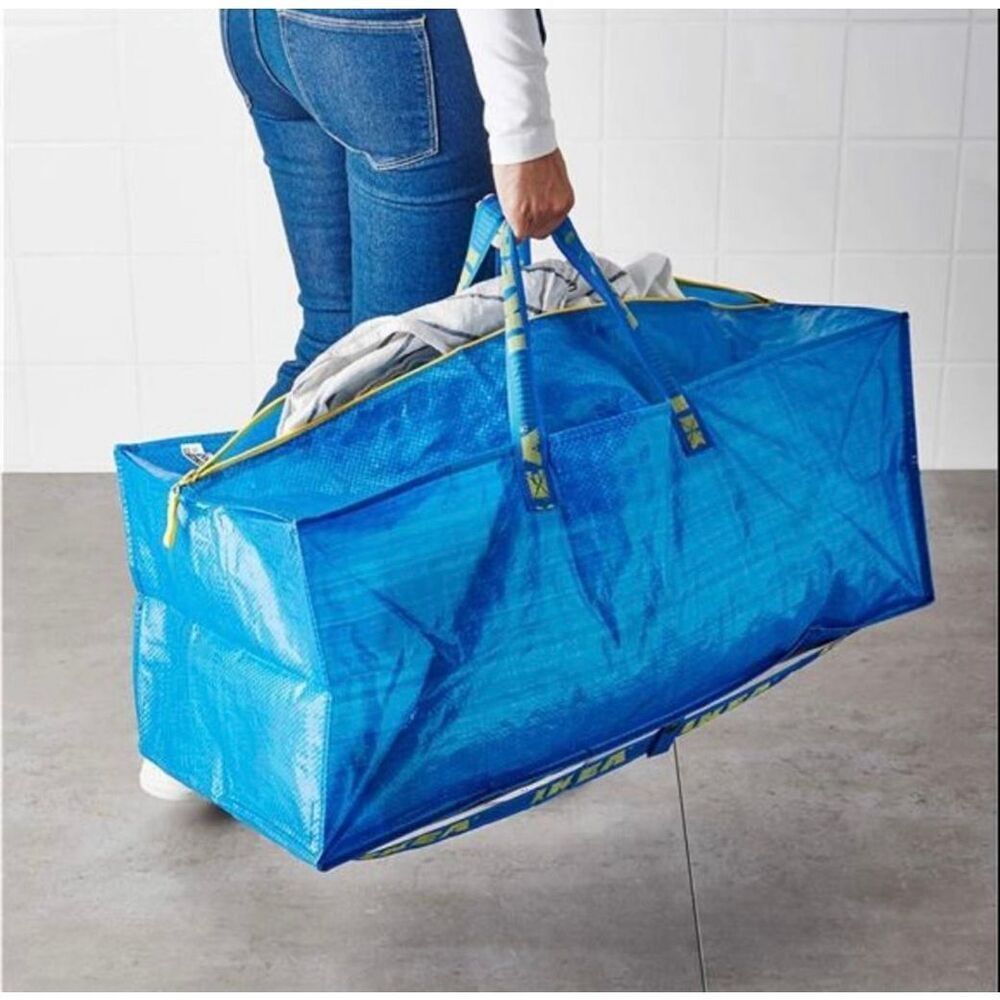 NWT Ikea Frakta Storage Bag / Backpack Blue SET OF 3